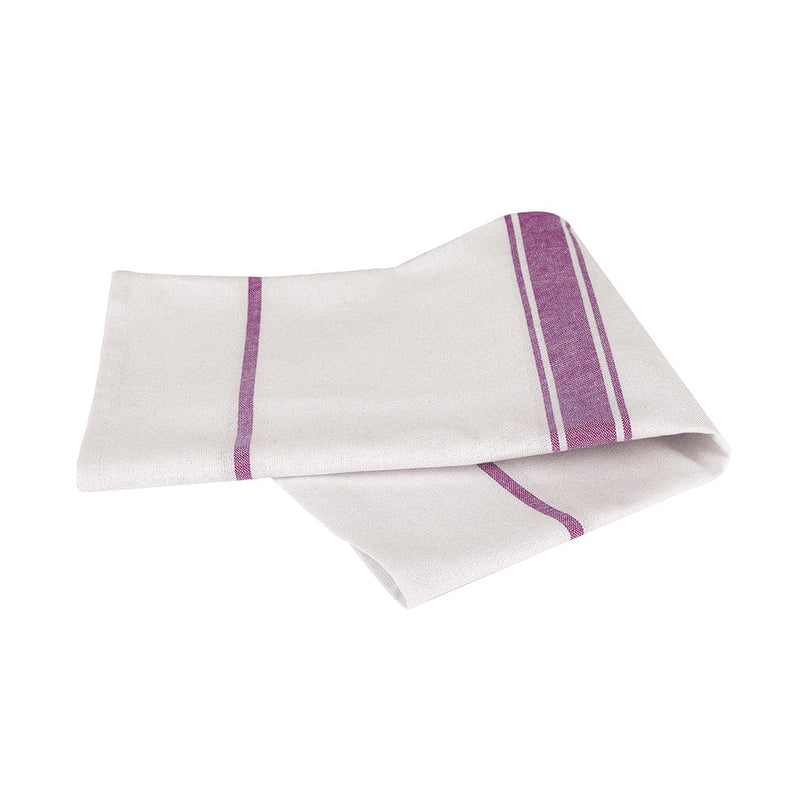 Tea Towel Glass Cloth Centre Stripe - Magenta