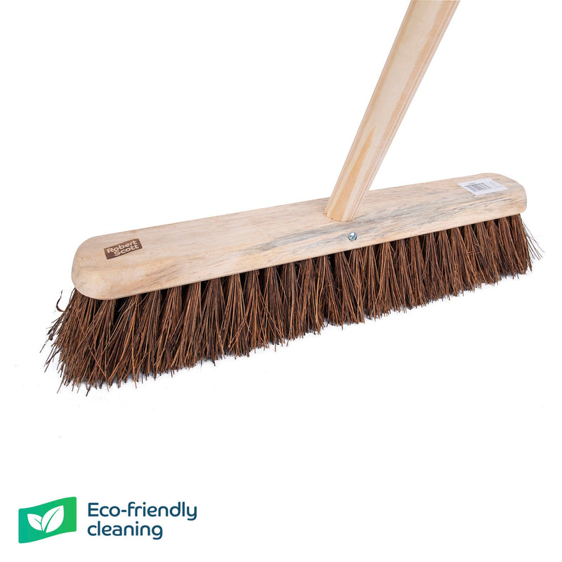 Wooden Platform Broom Stiff Bristle 18" With 59" Handle