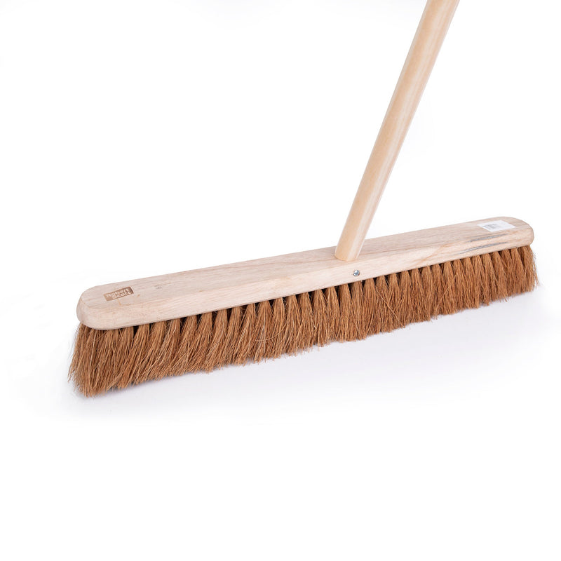 Wooden Platform Broom Soft Bristle 24" With 55" Handle