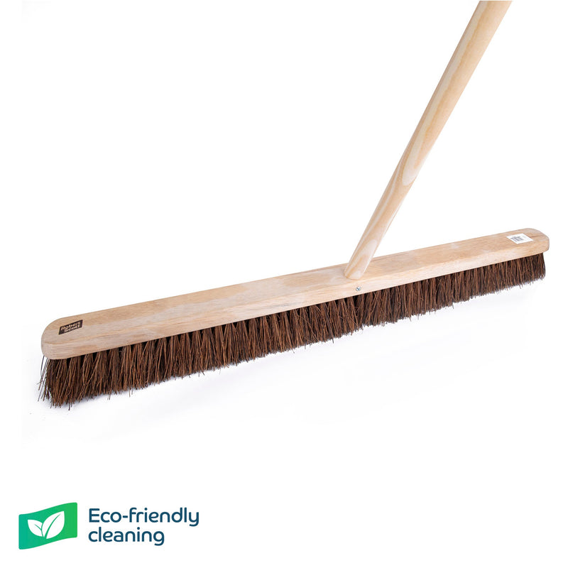 Wooden Platform Broom Stiff Bristle 36" With 59" Handle