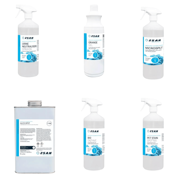 2San Cleaning Chemicals 2San Spot and Stain Carpet Cleaning Starter Kit 2San-1l-Kit - Buy Direct from Spare and Square