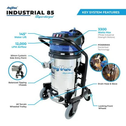 skyVac Industrial 85 - Vacuum Only - Wet / Gutter Vac