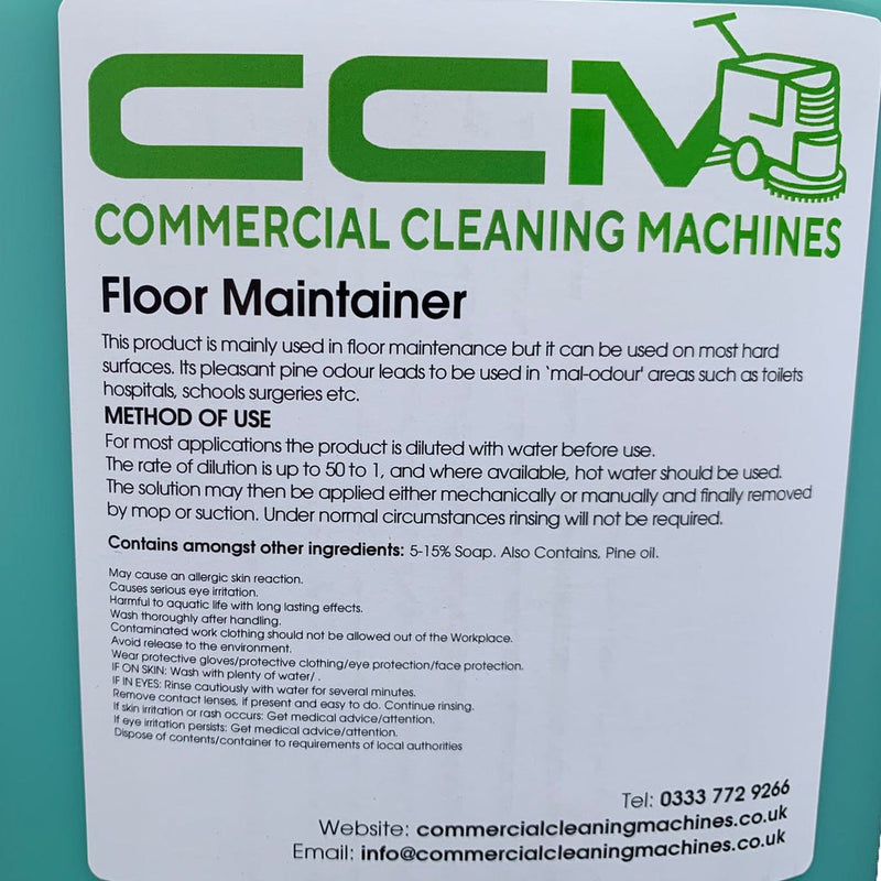 Commercial Cleaning Machines Cleaning Chemicals CCM Floor Maintainer - 5 Litres - Leaves a Highly Polished Low Slip Surface 722777681199 89002/5 - Buy Direct from Spare and Square