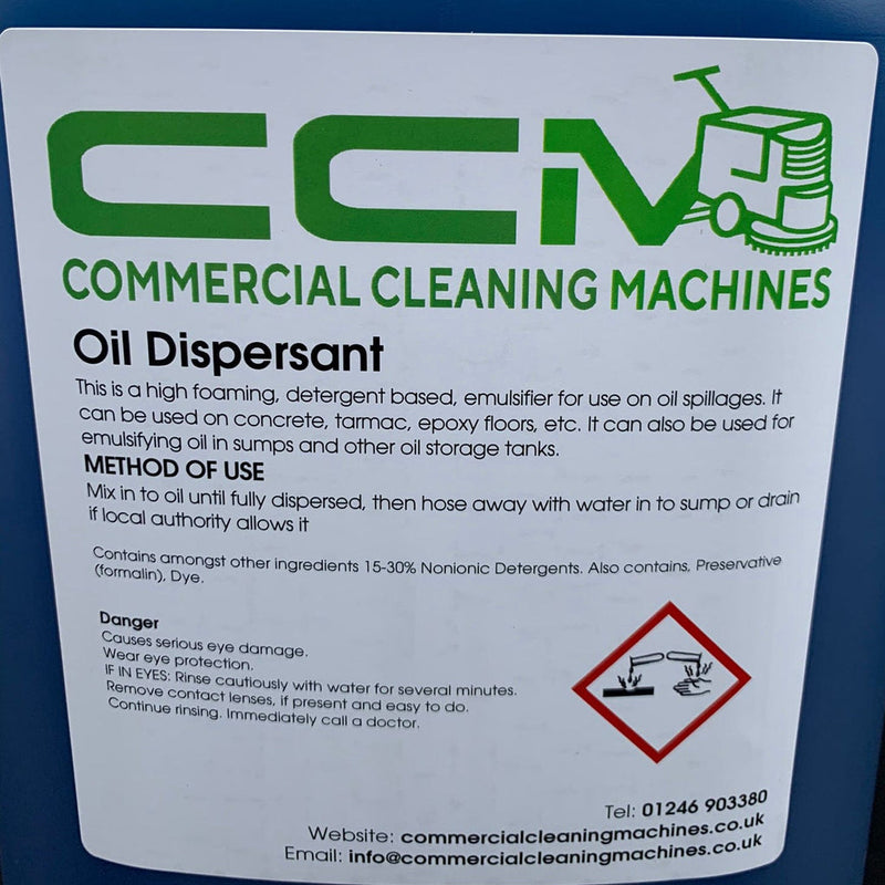 Commercial Cleaning Machines Cleaning Chemicals CCM Oil Dispersant - 5 Litres - Emulsifier For Oil Spillages and Stains 722777681274 8181/5 - Buy Direct from Spare and Square