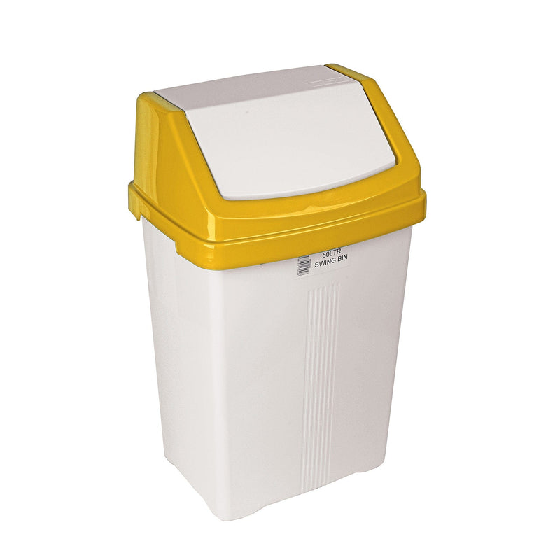 Robert Scott Bin 50L White Swing Bin & Colour Lid - Box of 6 - Buy Direct from Spare and Square