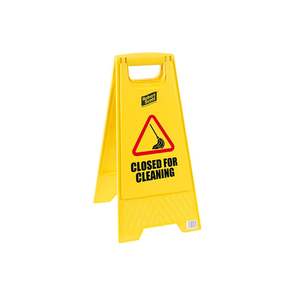 Robert Scott Safety Signs Yellow Closed for Cleaning Standard Safety Floor Sign - Box of 5 5013174053562 101434-Yellow - Buy Direct from Spare and Square