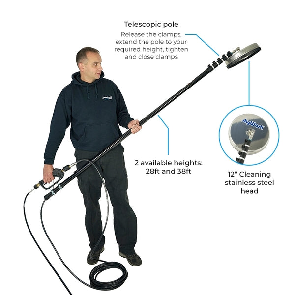 skyWash Roof Cleaning System - Premium Pole and Surface Cleaner