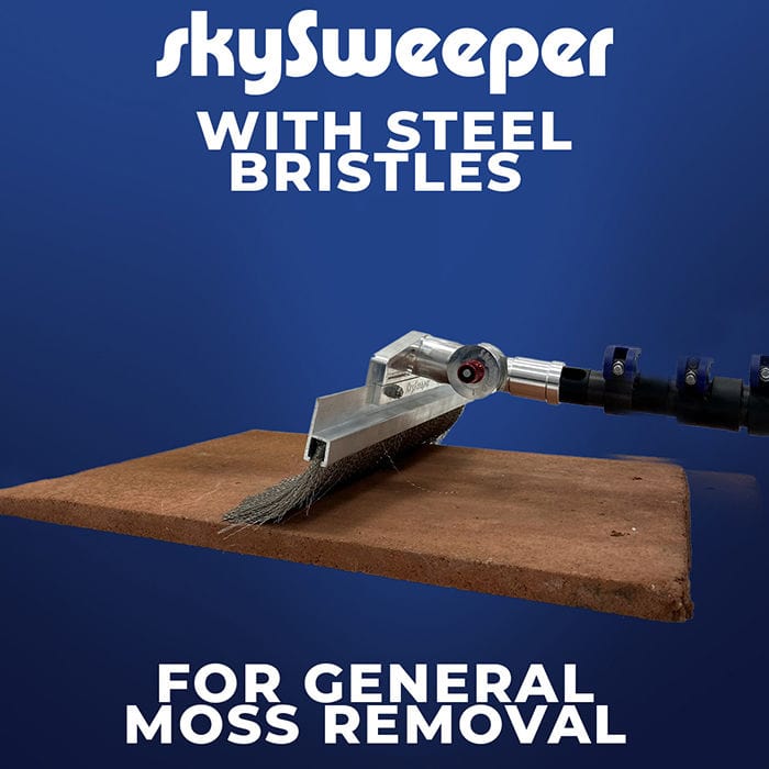 SkySweeper Roof Cleaning Brush With Steel Bristles / Steel & Polypropylene Bristles - Commercial Cleaning Machines