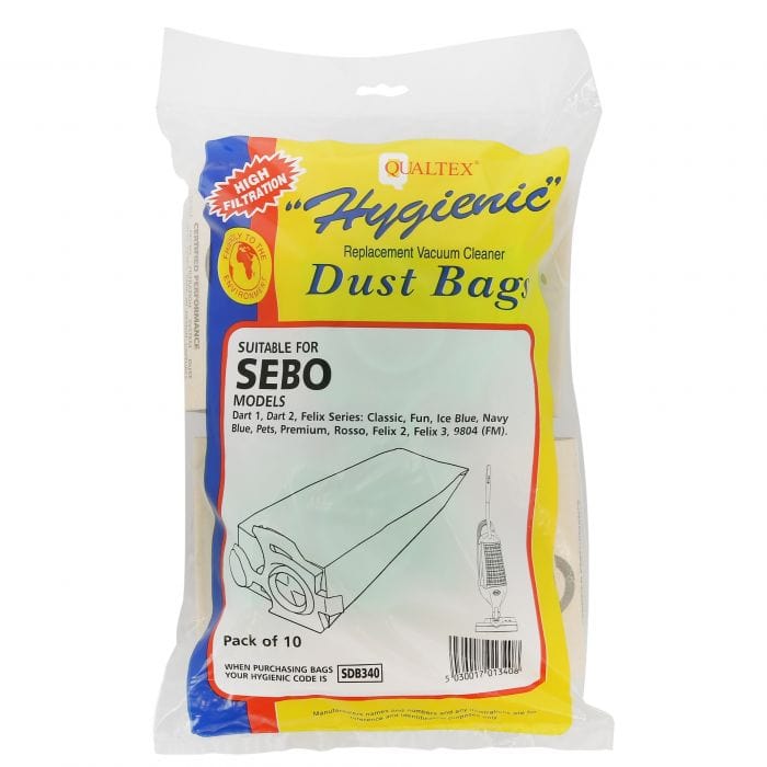 Spare and Square Vacuum Cleaner Spares Sebo Felix Dart Vacuum Cleaner Paper Bag - 7029 (Pack Of 10) SDB340 - Buy Direct from Spare and Square