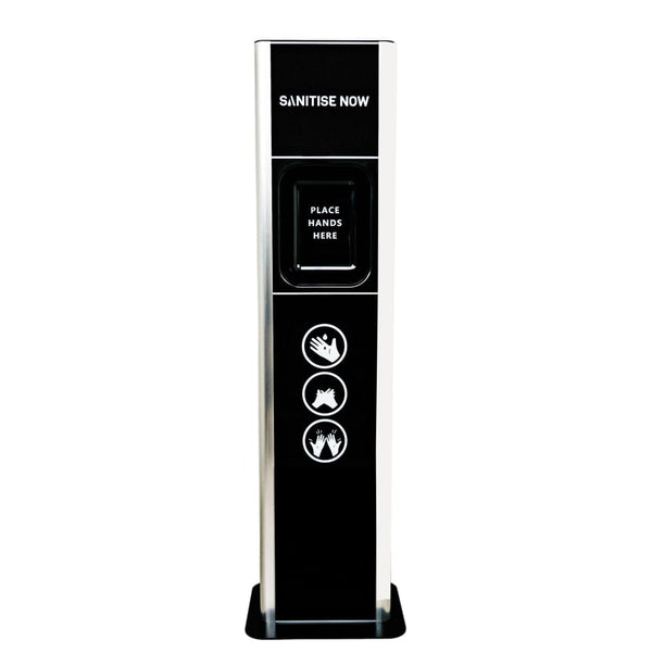 Sanitise Now Dispenser Sanitise Now Automatic Liquid Freestanding Sanitising Unit - Black ATFSMGBLACK - Buy Direct from Spare and Square