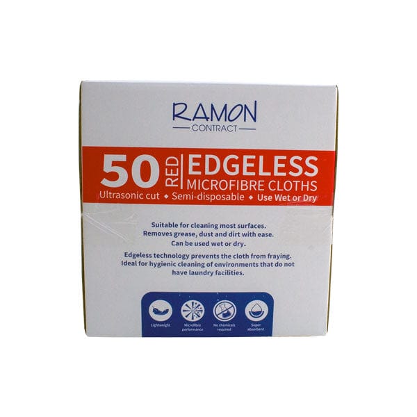 Ramon ‘Contract’ Edgeless Boxed Microfibre Cloths - Box of 50 - Colour Coded - Commercial Cleaning Machines