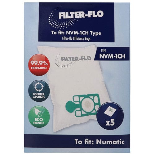 Spare and Square Vacuum Spares Numatic NVM-1CH Style Henry Hetty James Microfibre Dustbags - Box of 5 BOX50 - Buy Direct from Spare and Square